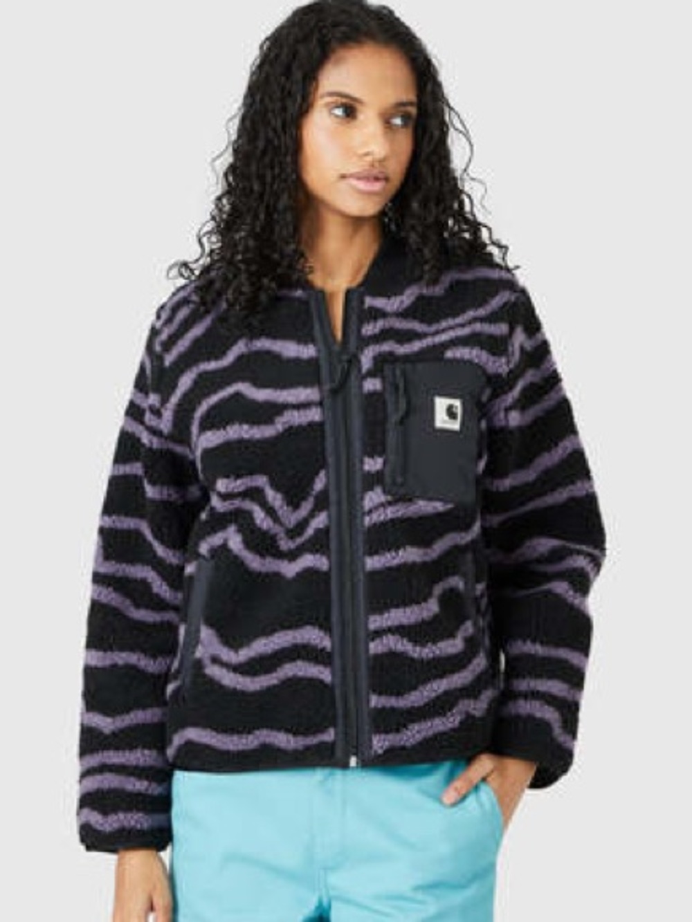 Carhartt WIP Jacquard Liner Provence Deep Freeze Lavender Lilac GUC M